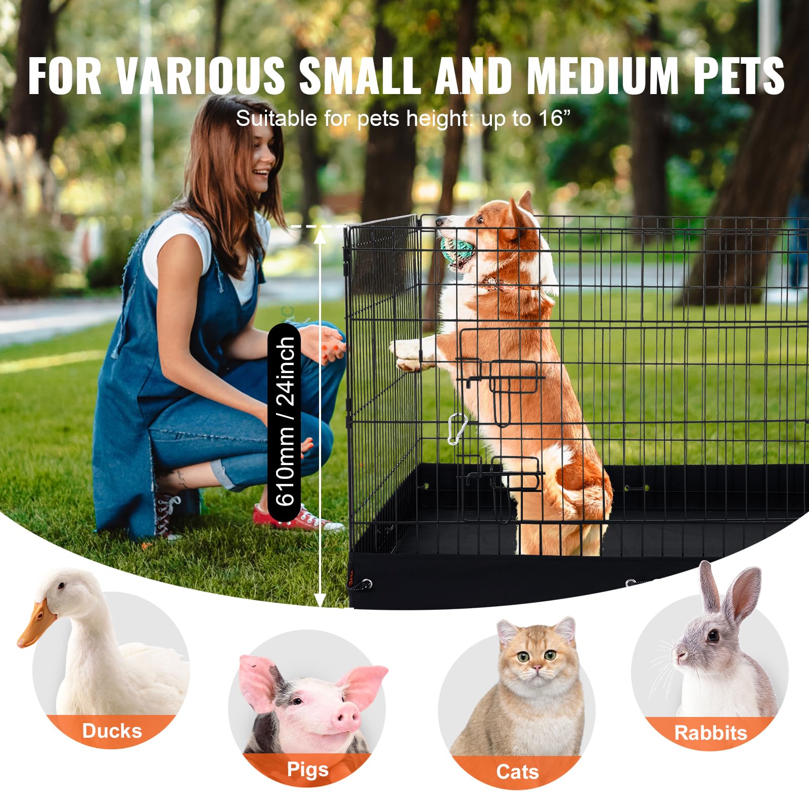 Foto 4 pulgar | Parque Infantil Para Perros Vevor, 4 Paneles, 60 X 90 Cm, Metal Para Interiores Y Exteriores - Venta Internacional.