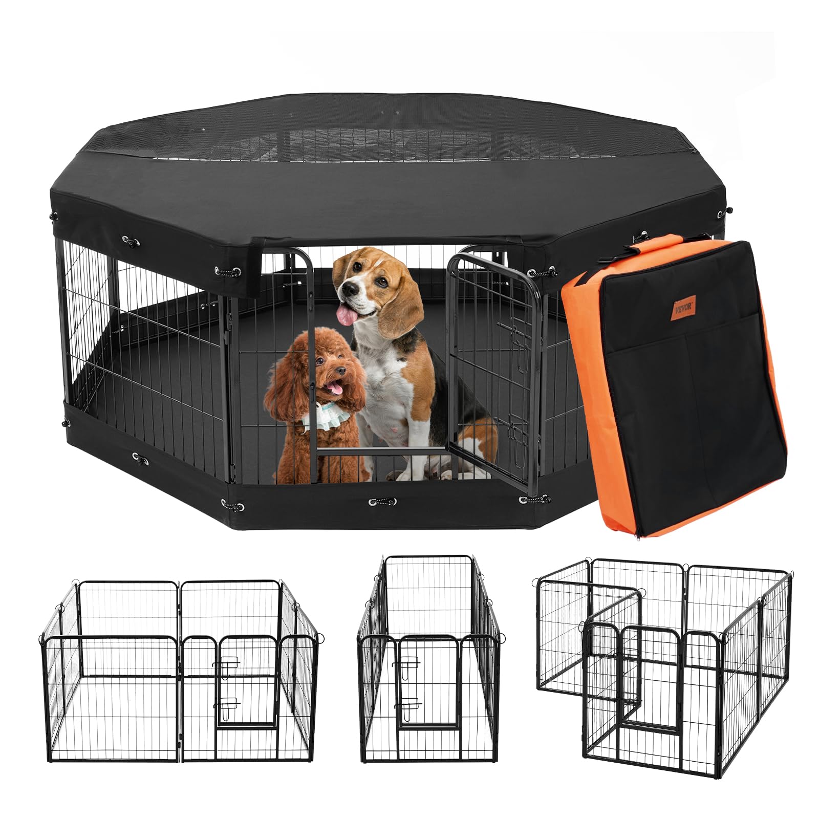Foto 2 pulgar | Parque Infantil Plegable Para Perros Vevor, 8 Paneles De Metal, 60 X 60 Cm, Con Accesorios - Venta Internacional.