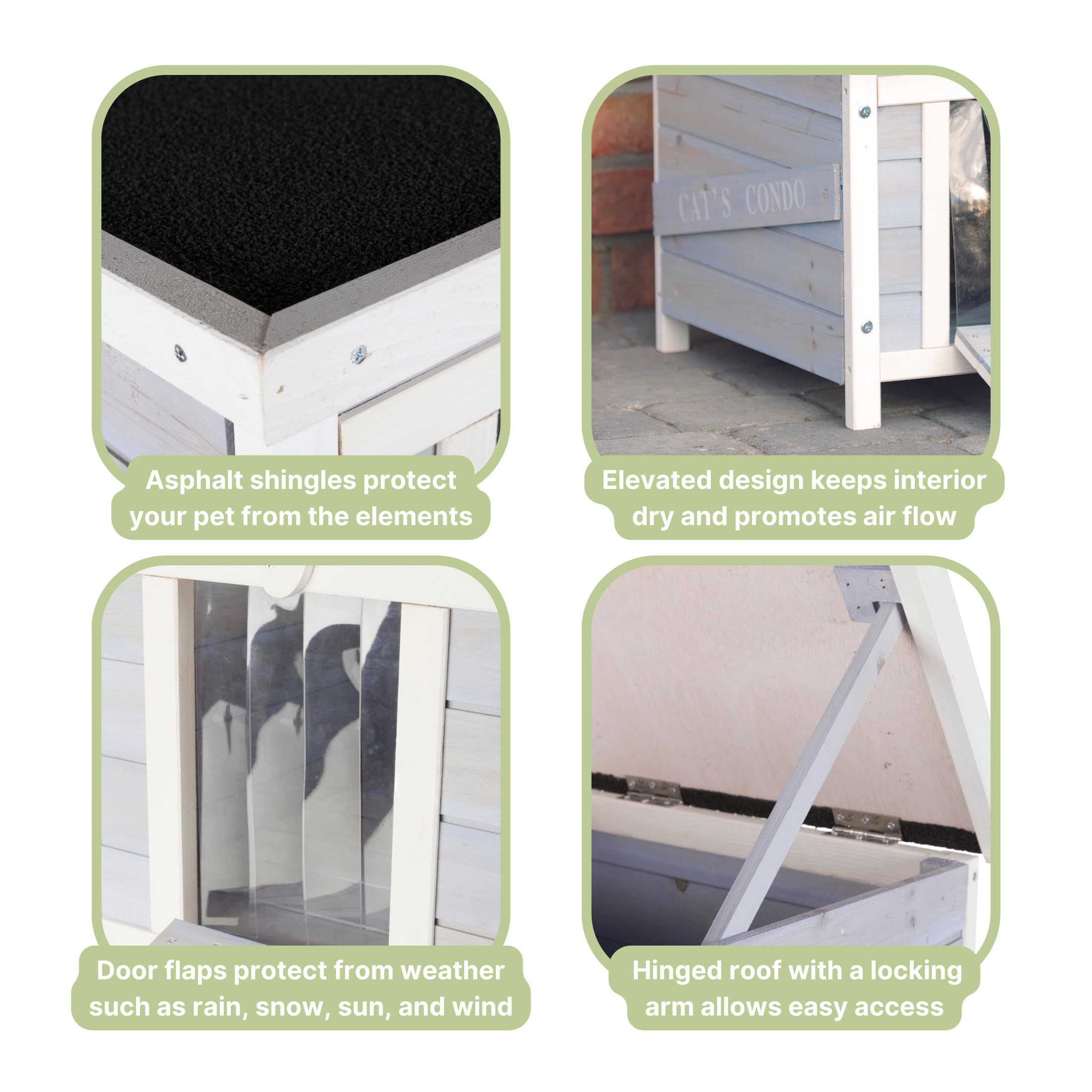 Foto 4 | Caseta Para Gatos Trixie Para Exteriores, Resistente A La Intemperie, Con Suelo Elevado, Gris - Venta Internacional.