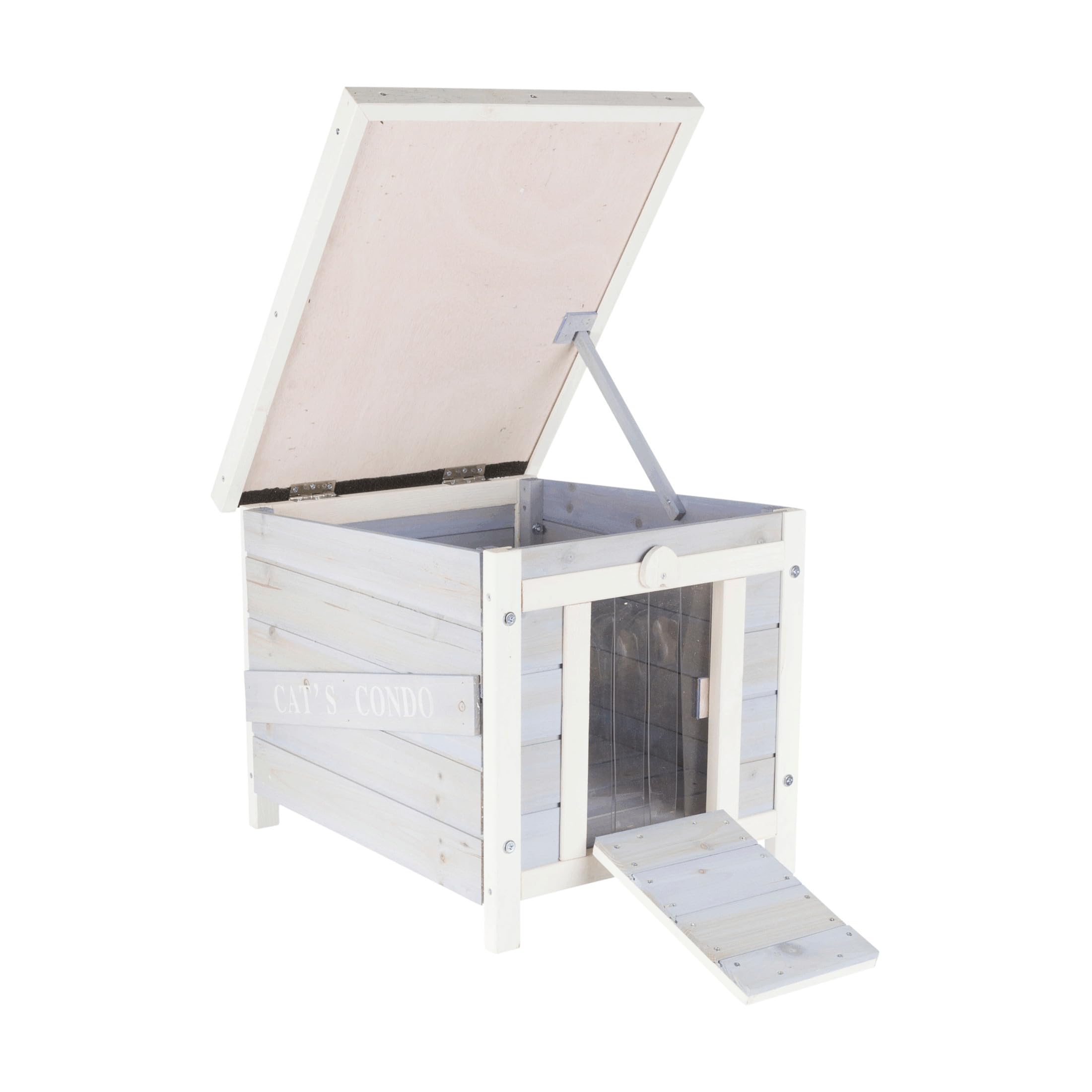 Foto 5 | Caseta Para Gatos Trixie Para Exteriores, Resistente A La Intemperie, Con Suelo Elevado, Gris - Venta Internacional.