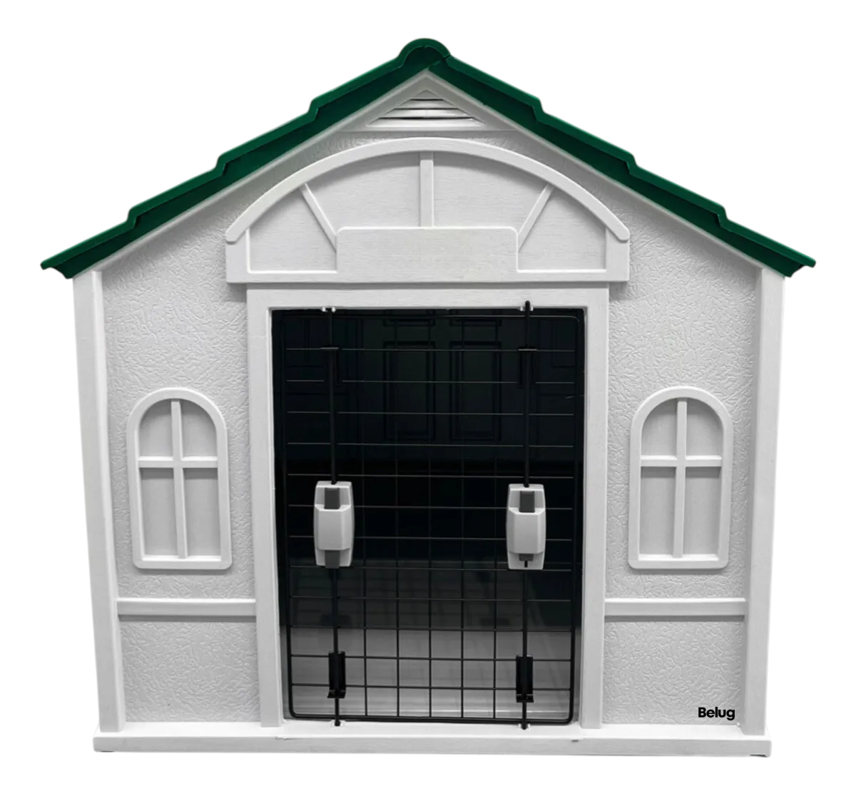 Foto 2 pulgar | Casa Belug Mascotas Con Puerta 75x63x65 Termica Teja Verde-blanco