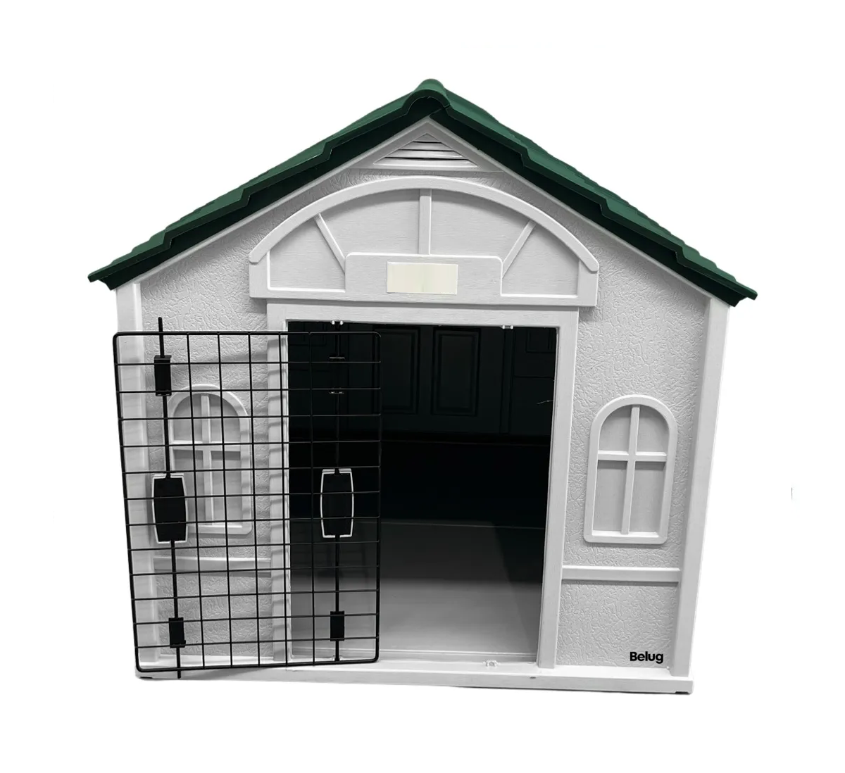 Foto 4 pulgar | Casa Belug Mascotas Con Puerta 75x63x65 Termica Teja Verde-blanco