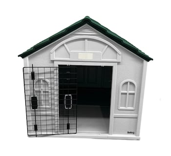 Foto 3 | Casa Belug Mascotas Con Puerta 75x63x65 Termica Teja Verde-blanco
