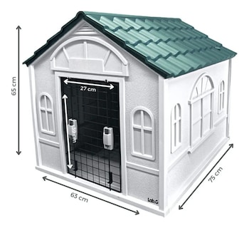 Foto 2 | Casa Lab.g Mascotas Con Puerta 75x63x65 Termica Teja Verde-blanco