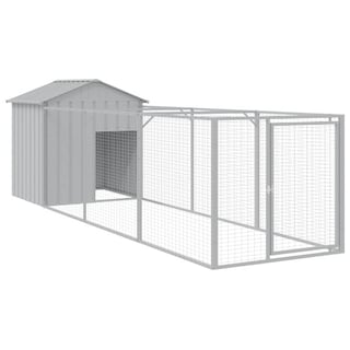 Foto 1 | Caseta Para Perros Vidaxl Con Techo Y Zona De Correr De Acero Galvanizado - Venta Internacional.