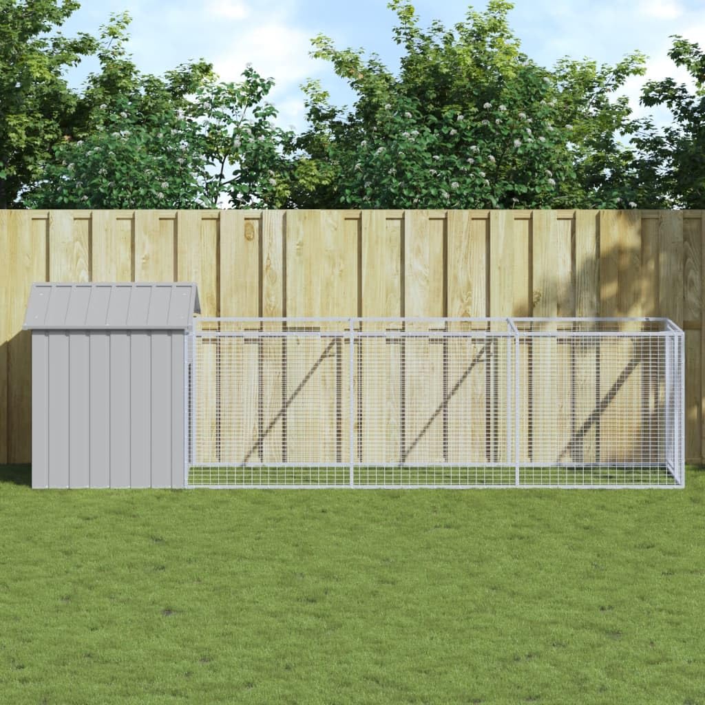 Foto 3 pulgar | Caseta Para Perros Vidaxl Con Techo Y Zona De Correr De Acero Galvanizado - Venta Internacional.