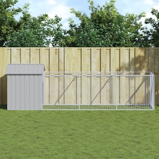 Foto 2 | Caseta Para Perros Vidaxl Con Techo Y Zona De Correr De Acero Galvanizado - Venta Internacional.
