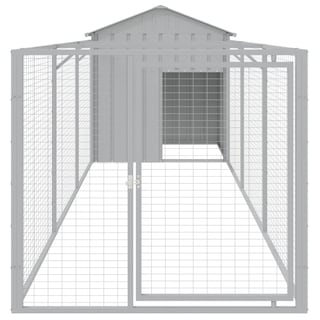 Foto 3 | Caseta Para Perros Vidaxl Con Techo Y Zona De Correr De Acero Galvanizado - Venta Internacional.