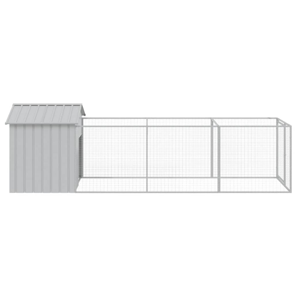 Foto 5 pulgar | Caseta Para Perros Vidaxl Con Techo Y Zona De Correr De Acero Galvanizado - Venta Internacional.