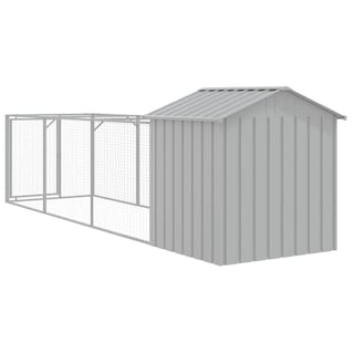 Foto 5 | Caseta Para Perros Vidaxl Con Techo Y Zona De Correr De Acero Galvanizado - Venta Internacional.