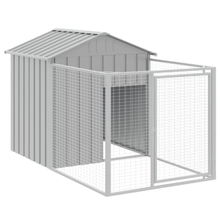 Foto 6 | Caseta Para Perros Vidaxl Con Techo Y Zona De Correr De Acero Galvanizado - Venta Internacional.