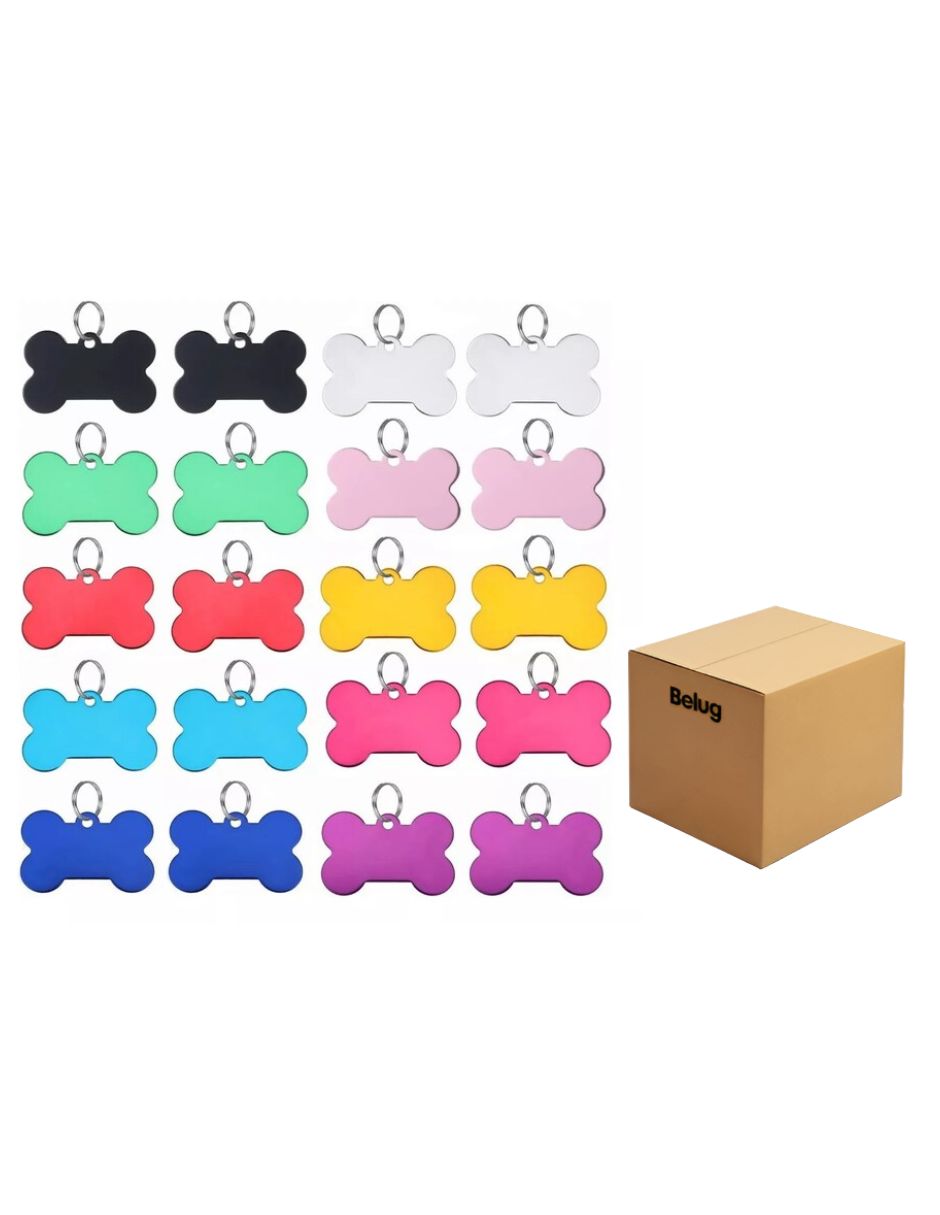 Etiquetas Identificación Para Perro, 20 Pcs Colores Mixtos
