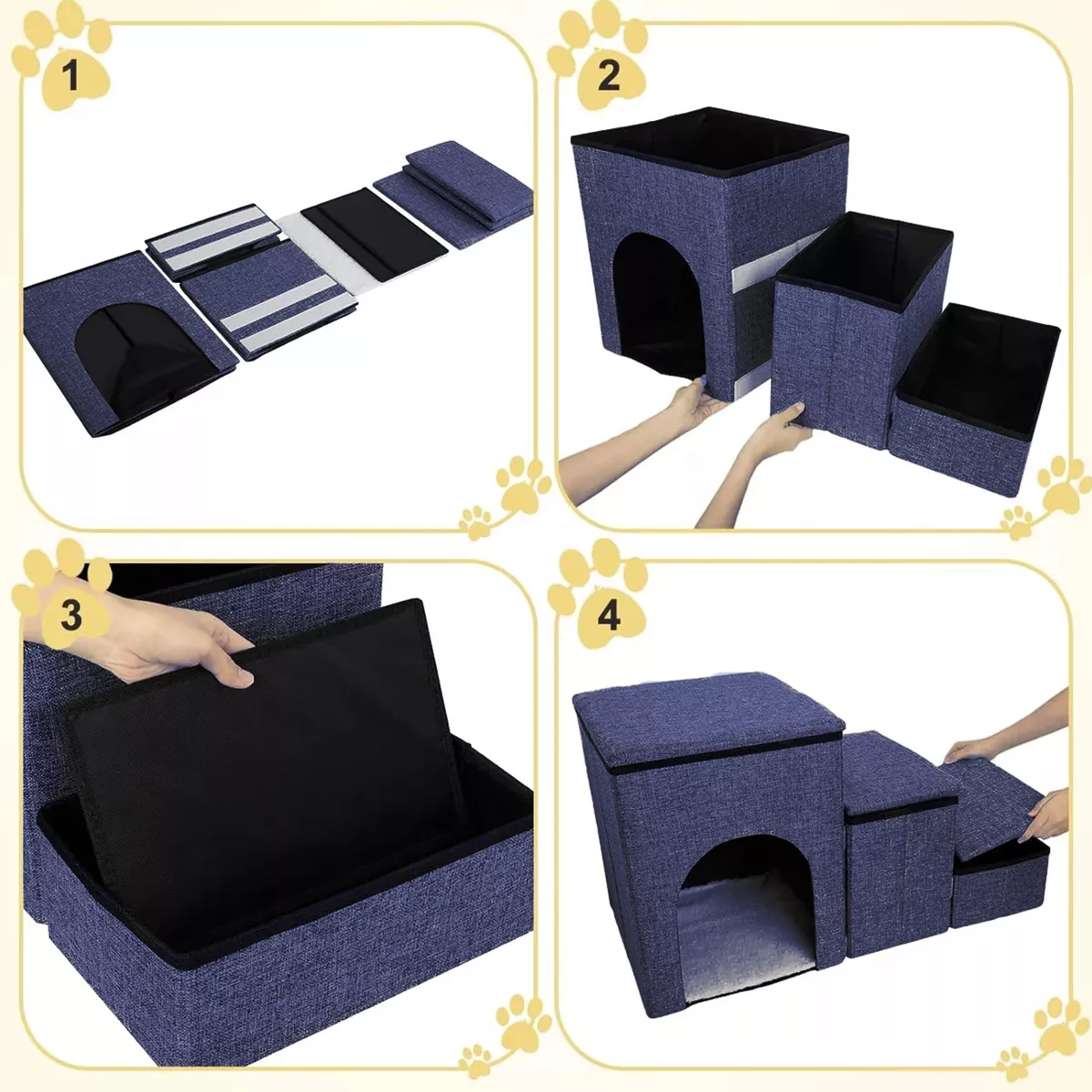 Foto 4 pulgar | Escaleras 3 Escalones Eo Safe Imports Esi-14712 Azul para Mascotas
