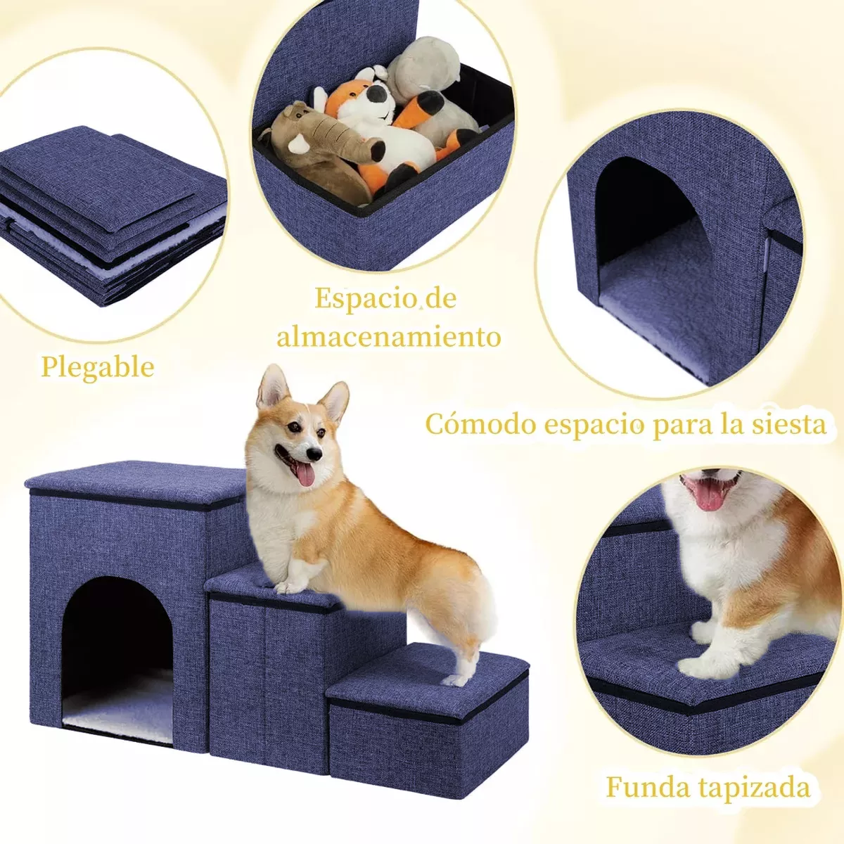 Foto 5 pulgar | Escaleras 3 Escalones Eo Safe Imports Esi-14712 Azul para Mascotas