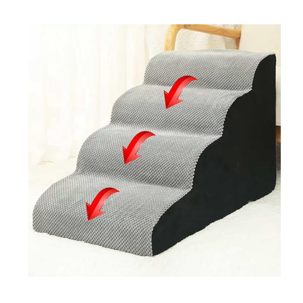 Foto 5 pulgar | Escaleras para Mascotas 4 Niveles Eo Safe Imports Esi-14710 Gris