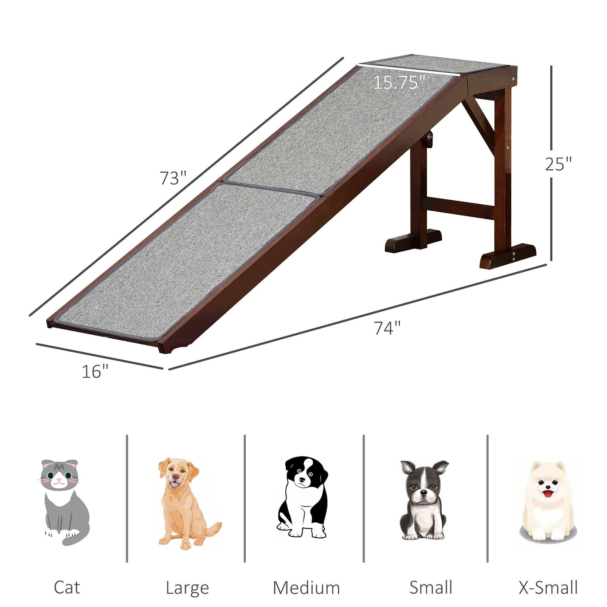Foto 4 pulgar | Rampa Para Cama Dog Ramp Pawhut, Superficie Antideslizante, Capacidad De 35 Kg - Venta Internacional.