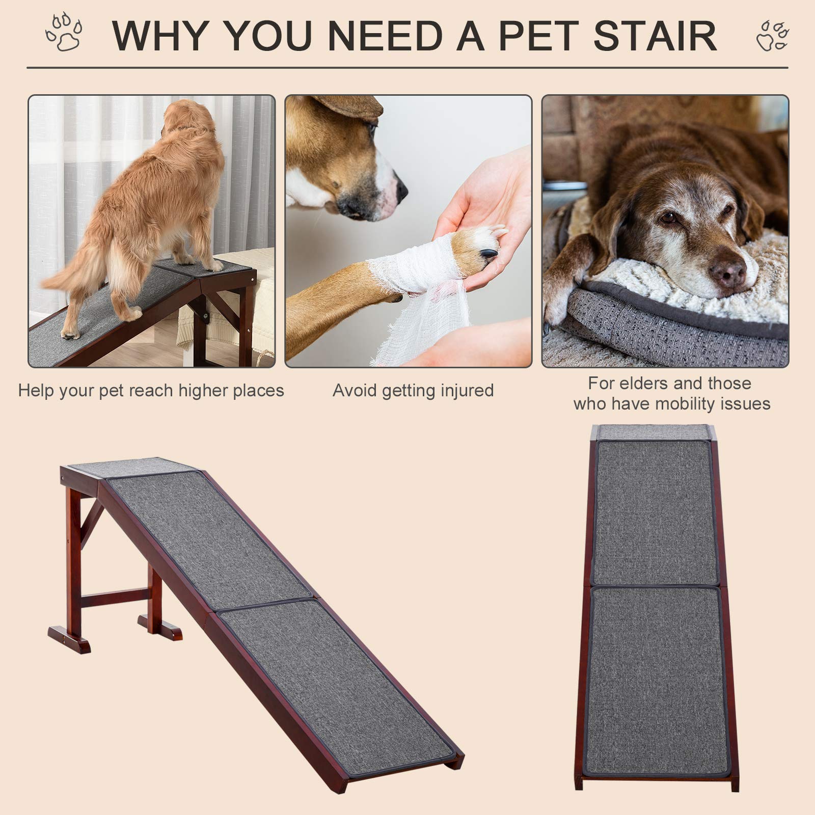 Foto 7 pulgar | Rampa Para Cama Dog Ramp Pawhut, Superficie Antideslizante, Capacidad De 35 Kg - Venta Internacional.