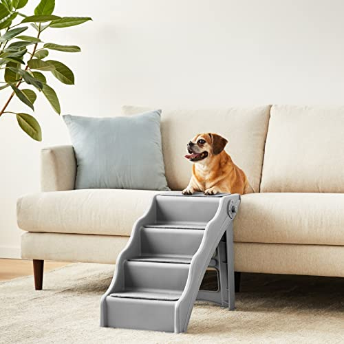 Foto 7 pulgar | Escalones Plegables Para Perros Y Gatos Amazon Basics, Color Gris - Venta Internacional.