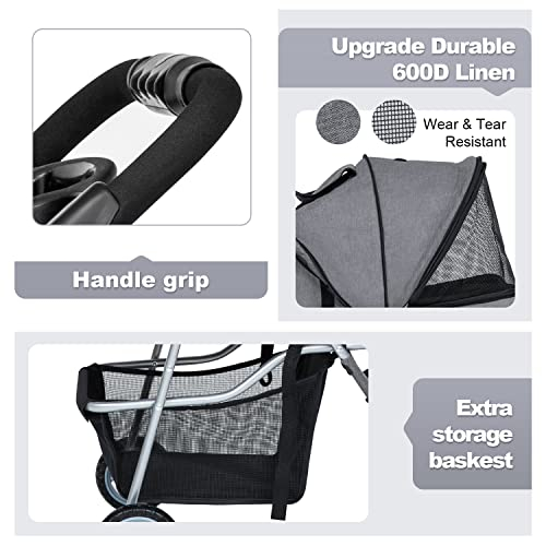 Foto 5 pulgar | Pet Stroller Bestpet Jogger Para Perros Y Gatos, Color Gris - Venta Internacional.