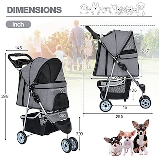 Foto 7 | Pet Stroller Bestpet Jogger Para Perros Y Gatos, Color Gris - Venta Internacional.
