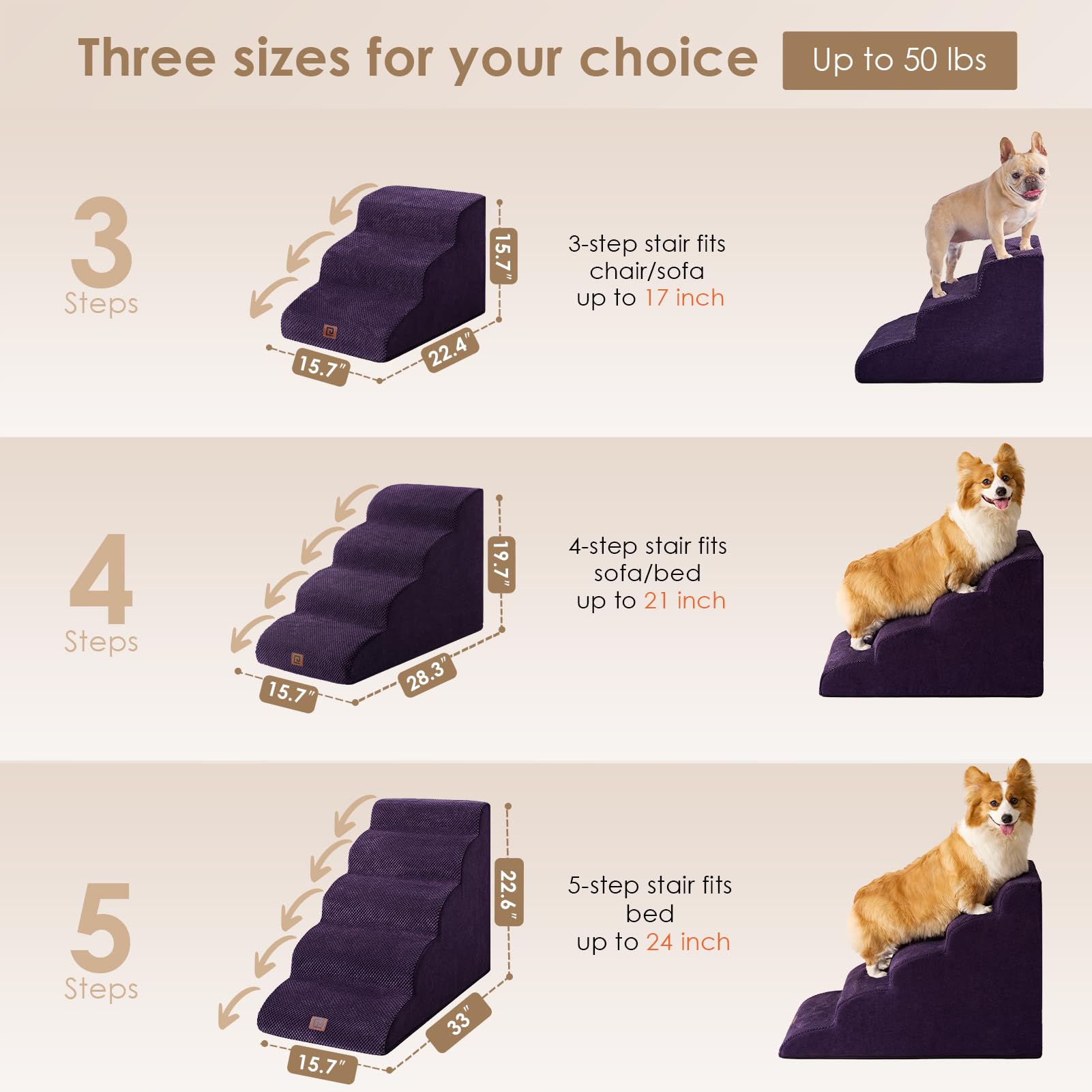 Foto 3 pulgar | Rampa Curva para Perros Eheyciga 3 Escalones - Venta Internacional