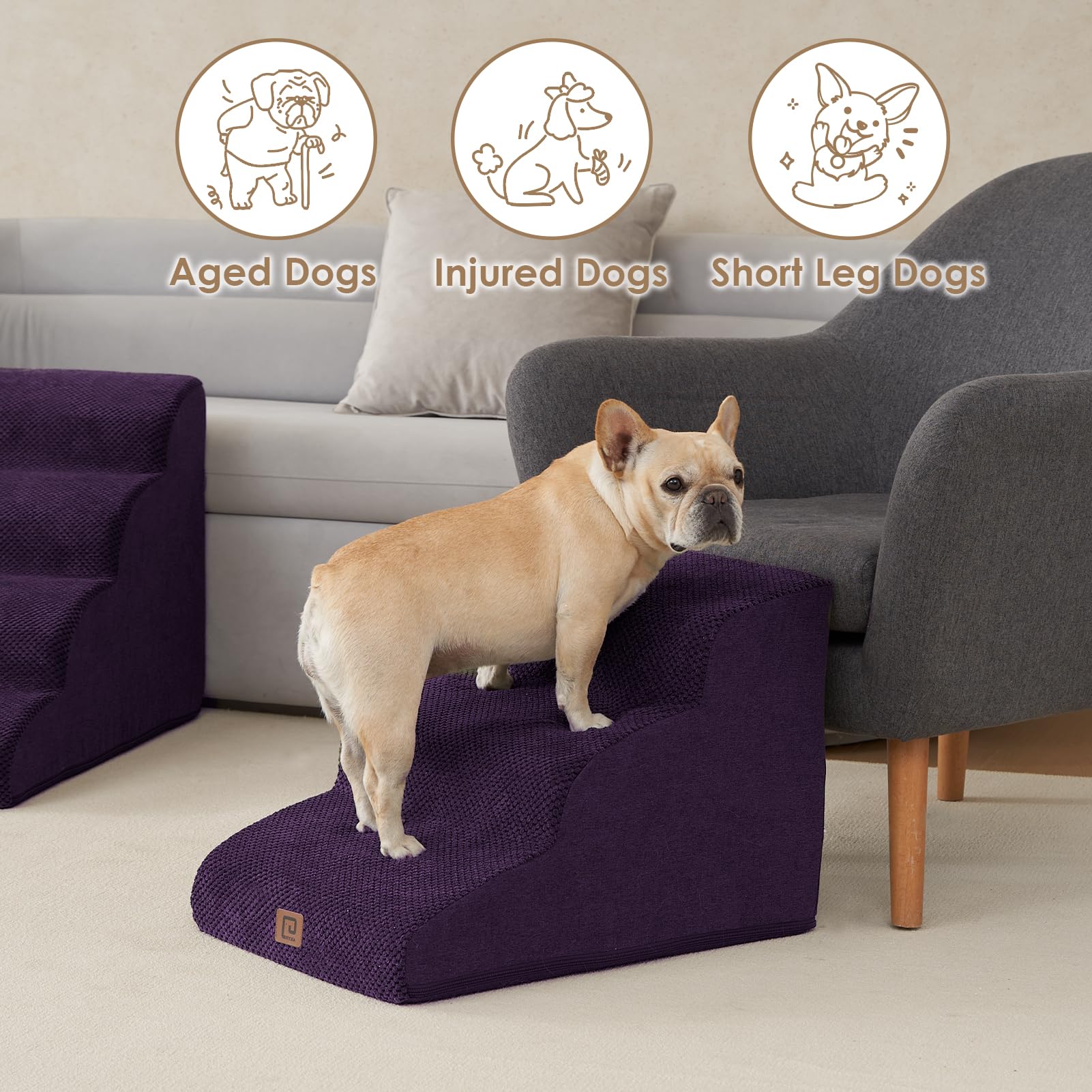 Foto 5 pulgar | Rampa Curva para Perros Eheyciga 3 Escalones - Venta Internacional