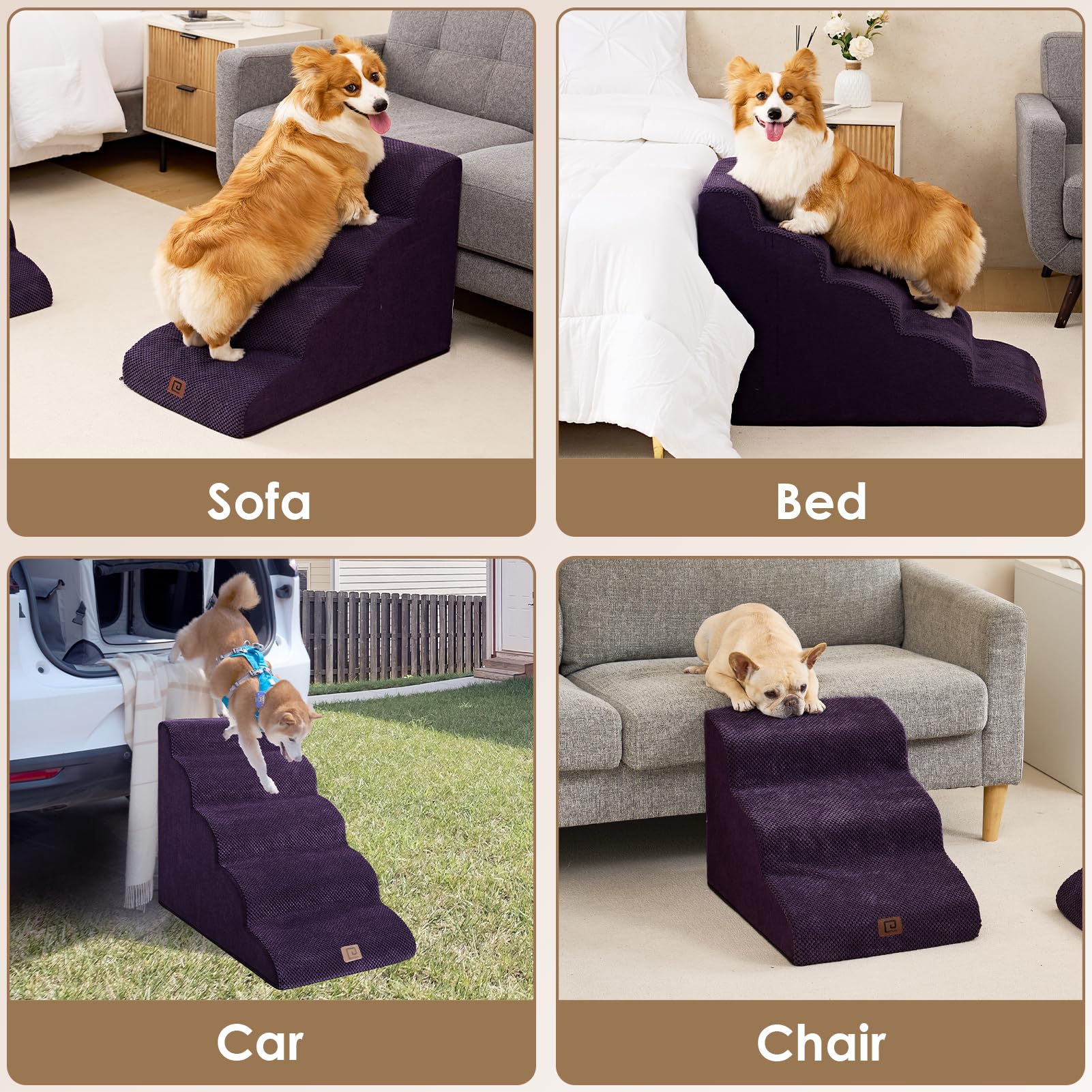 Foto 8 pulgar | Rampa Curva para Perros Eheyciga 3 Escalones - Venta Internacional