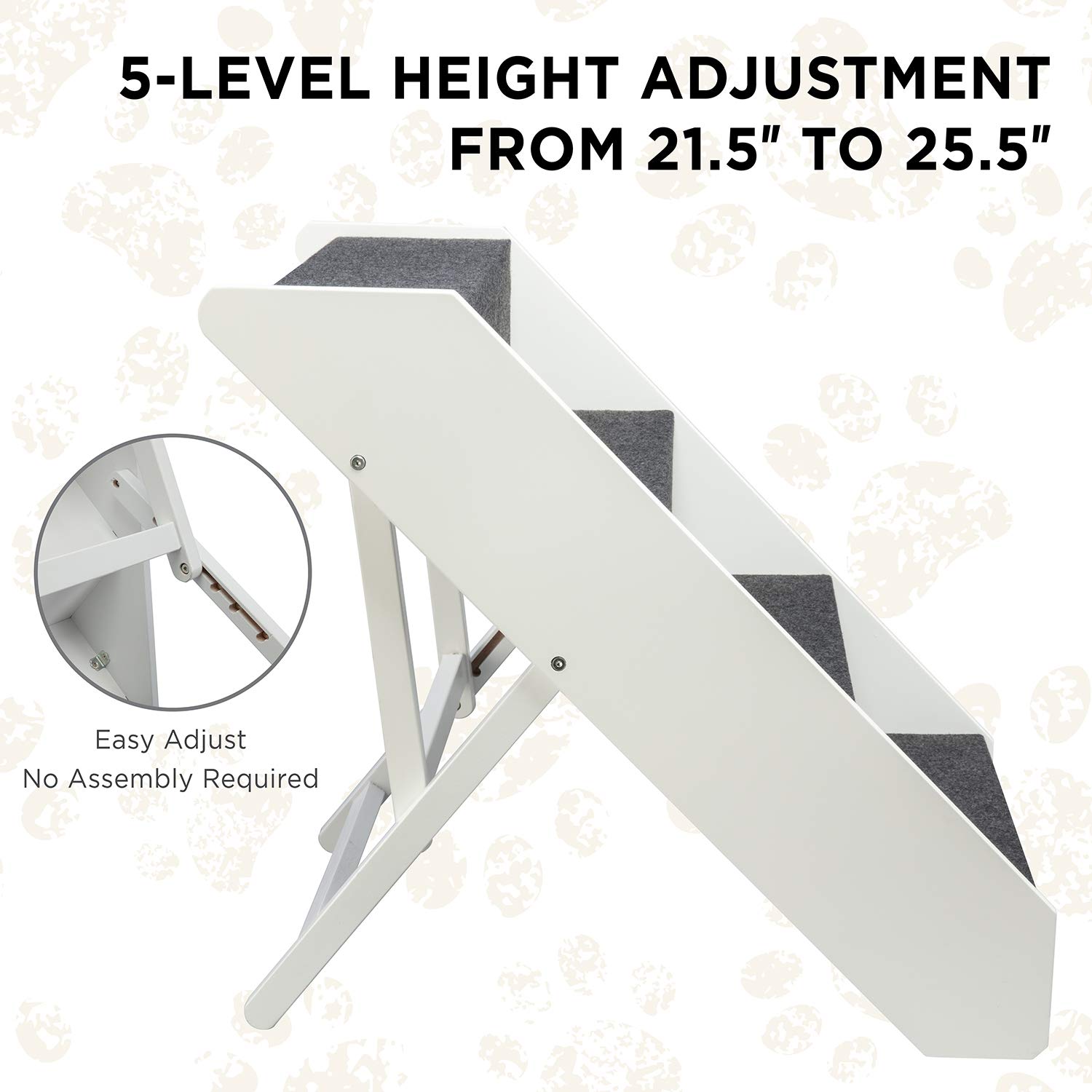 Foto 5 pulgar | Escaleras para Perros Arf Pets Wood 4 Niveles Ajuste de Altura- Venta Internacional