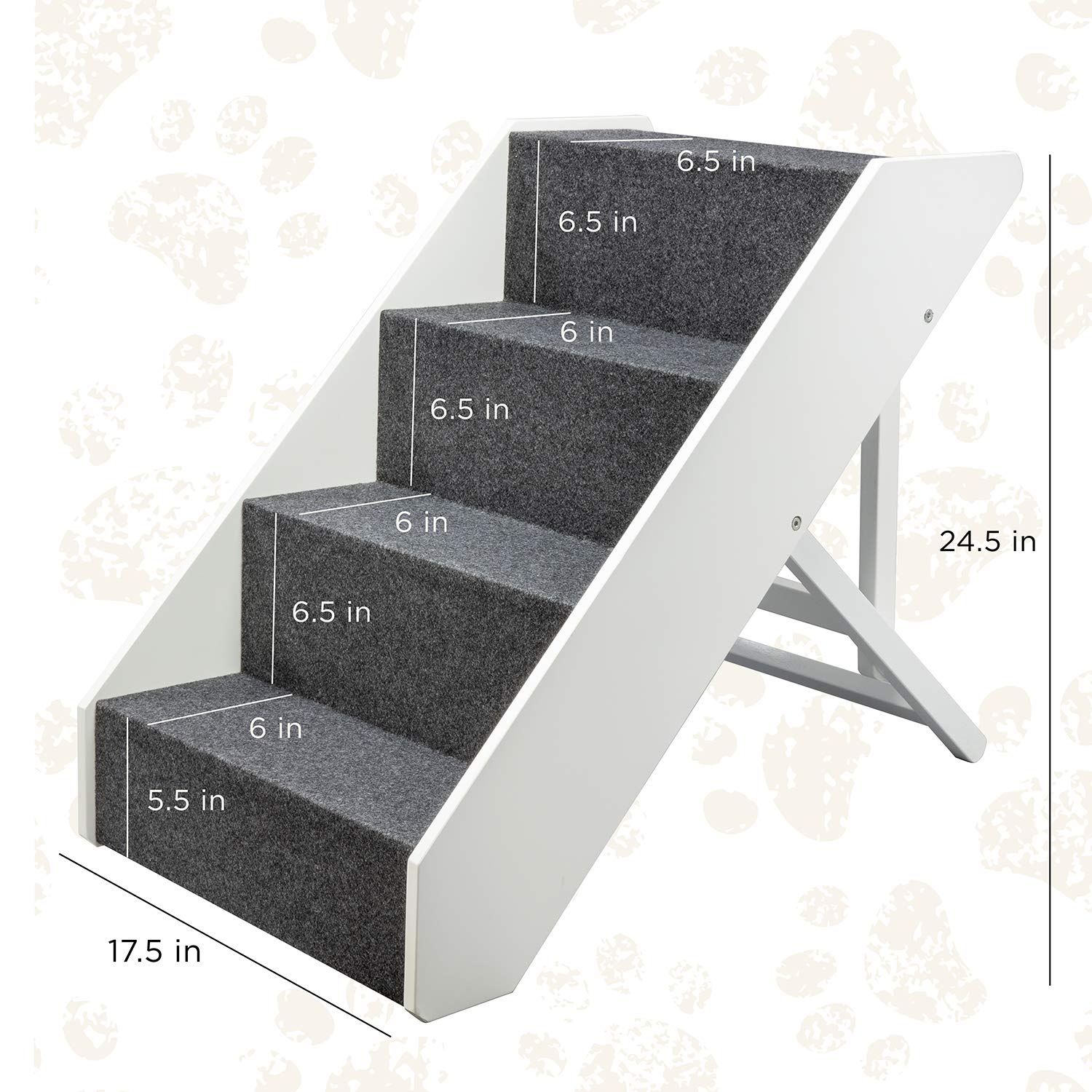 Foto 6 pulgar | Escaleras para Perros Arf Pets Wood 4 Niveles Ajuste de Altura- Venta Internacional