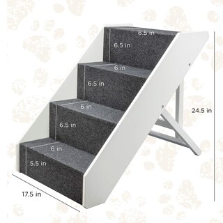 Foto 5 | Escaleras para Perros Arf Pets Wood 4 Niveles Ajuste de Altura- Venta Internacional