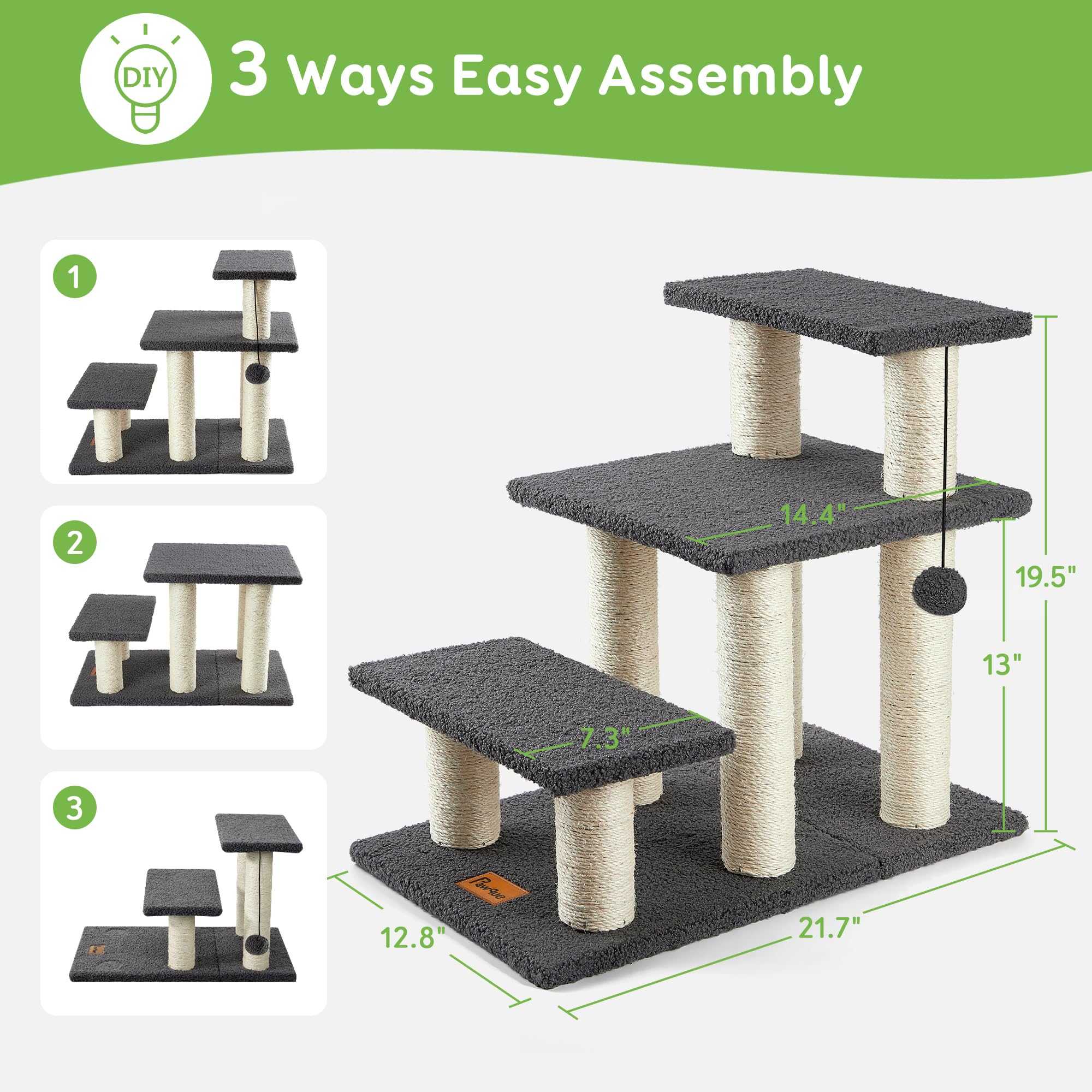 Foto 6 pulgar | Rascador De Escaleras Para Mascotas Y Gatos Pawque Para Camas Altas, 150 Libras - Venta Internacional.