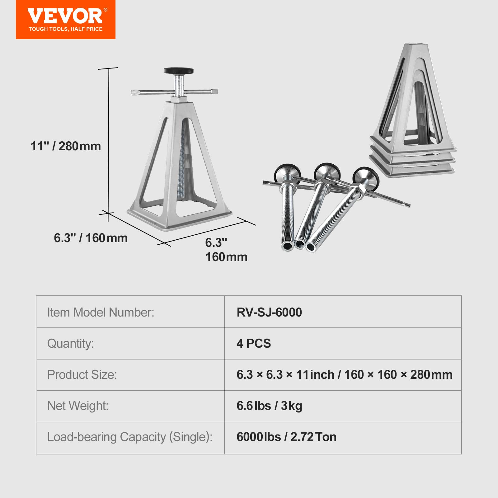 Foto 8 pulgar | Paquete De 4 Conectores Estabilizadores Vevor De Aluminio Para Remolque De Autocaravana - Venta Internacional.