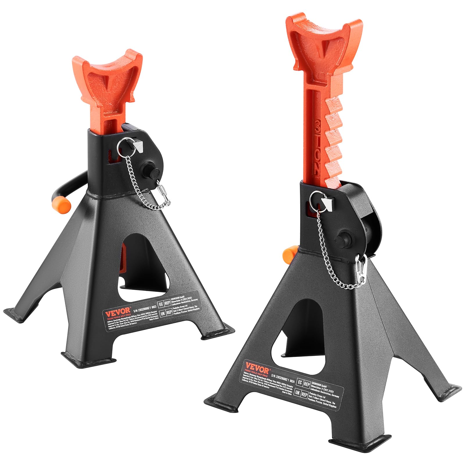 Foto 2 pulgar | Auto Jack Stands Vevor Con Capacidad De 3 Toneladas (6,000 Libras) Con Doble Cierre - Venta Internacional.