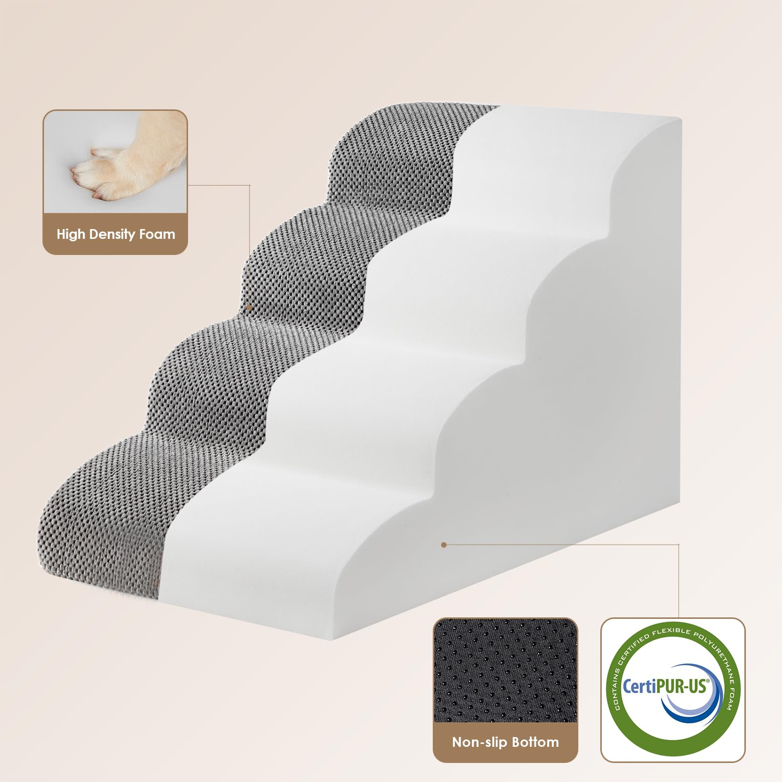 Foto 4 pulgar | Rampa Curva Eheyciga Para Perros, Para Camas Altas, 50 Cm, 4 Peldaños - Venta Internacional.