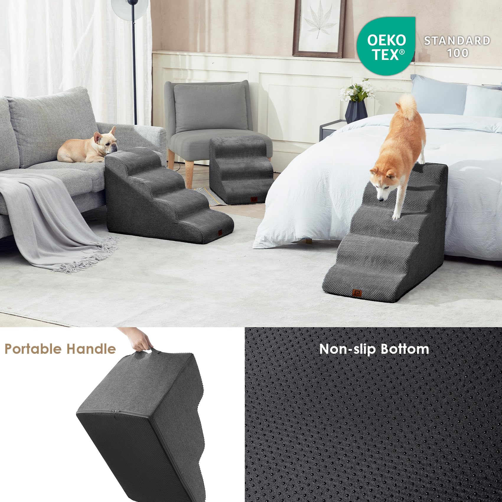 Foto 6 pulgar | Rampa Curva Eheyciga Para Perros, Para Camas Altas, 50 Cm, 4 Peldaños - Venta Internacional.