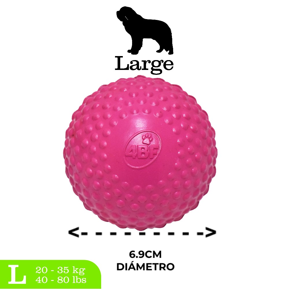 Foto 3 pulgar | Pelota con Bordes Estimulantes para Perro Bumby Ball Rosa Grande