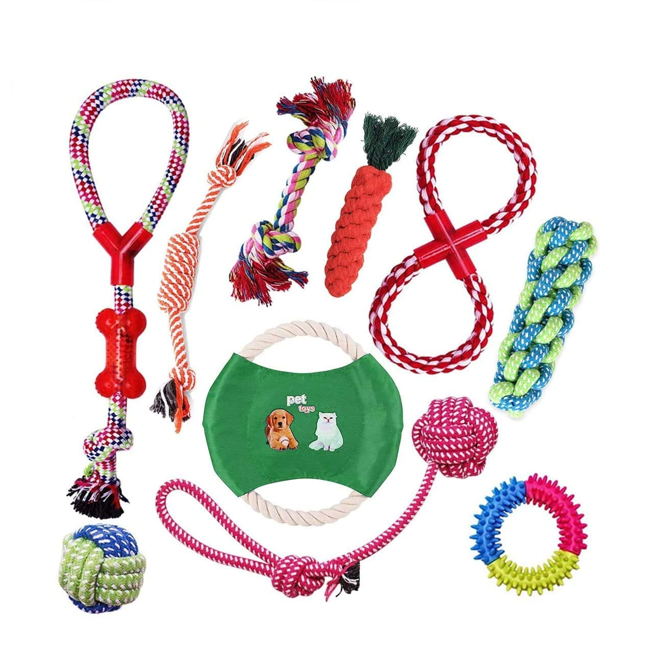 Foto 2 pulgar | Set de 10 pz de Juguetes de Cuerda para Perros No Tóxico