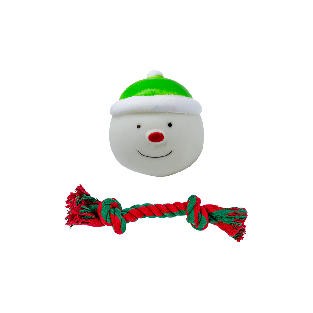 Juguete Navideño Chillón Muñeco de Nieve con Cuerda de Algodón Suave Resistente color Blanco