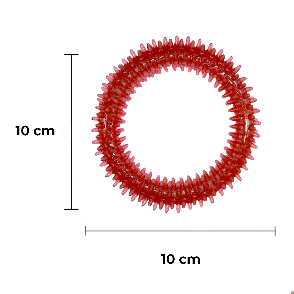 Foto 4 pulgar | Juguete para Perro Mordedera Goma Circular Vinil Ergonómico color Rojo