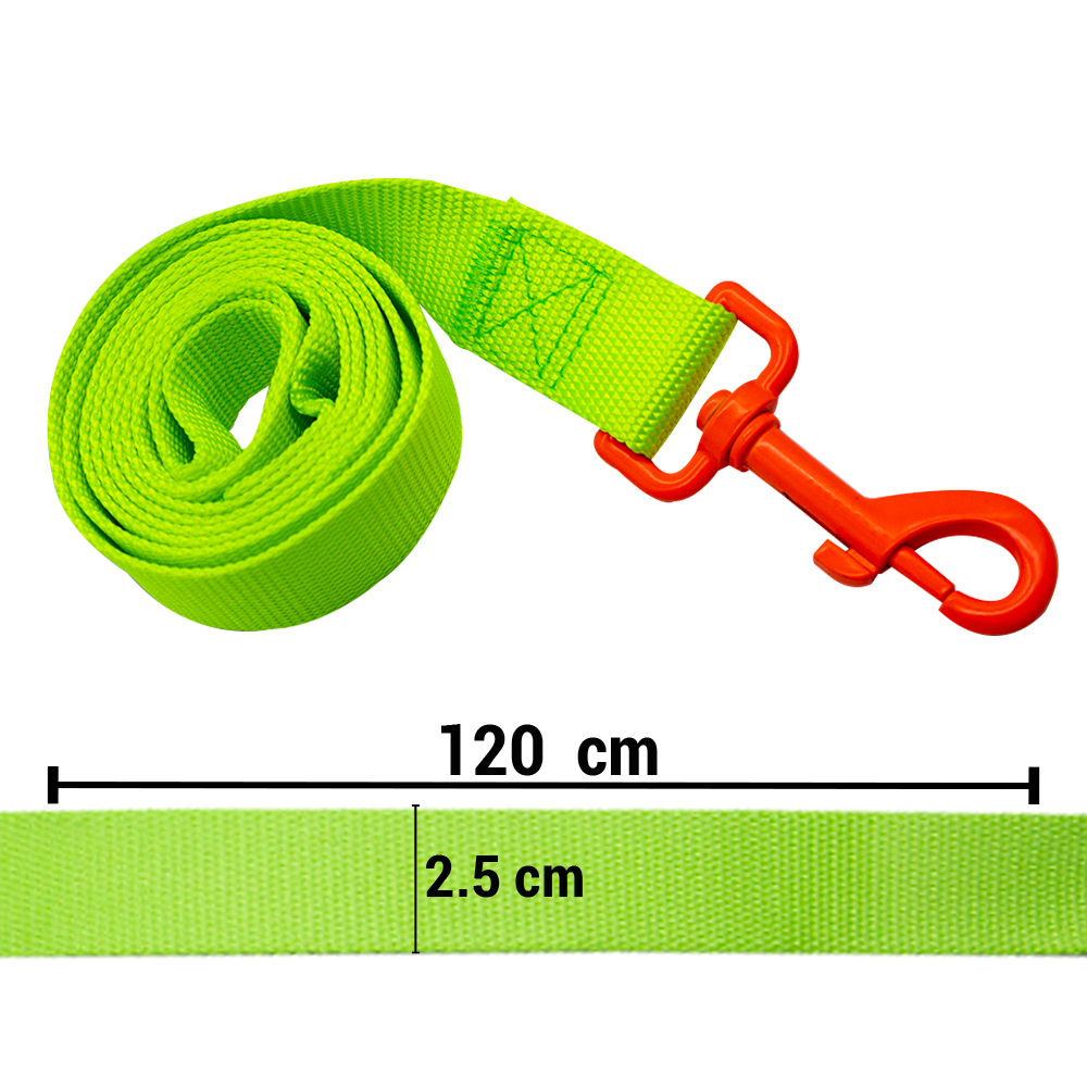 Foto 3 pulgar | Correa para Perro Retro color Verde con Gancho Naranja Neón Grande de Poliéster Pvc y Boche Plástico