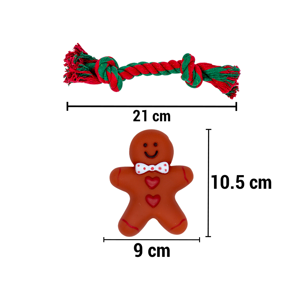 Foto 3 pulgar | Juguete Navideño Chillón Diseño Jengibre con Cuerda de Algodón Suave Resistente