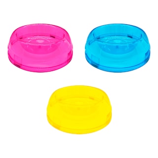 Foto 1 | Paquete de 3 Platos Tazón Chico Neón Vinil Traslúcido Ergonómico