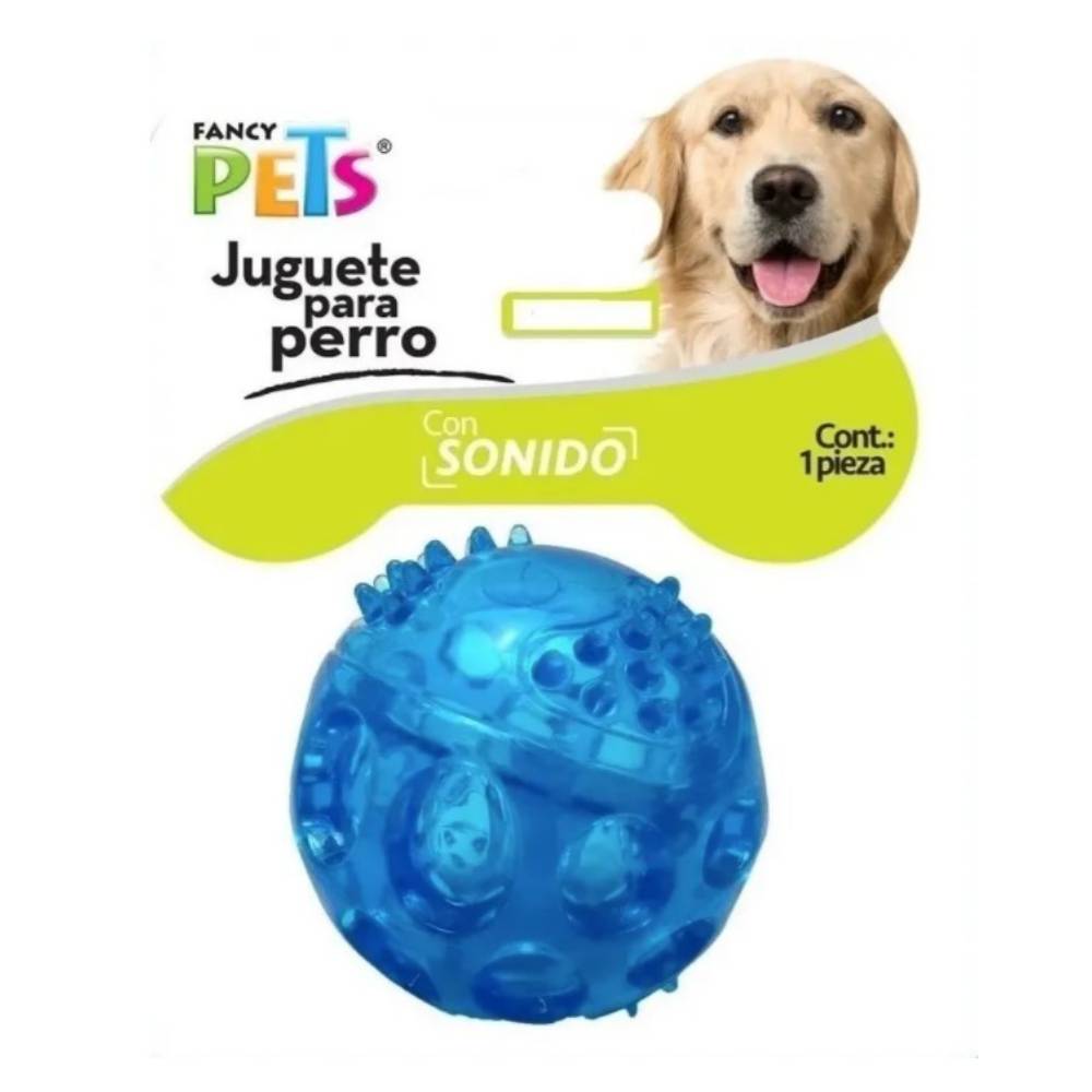 Foto 3 pulgar | Juguete Pelota Flexible Paws & Pals color Azul con Sonido Grande para Perros Mascotas