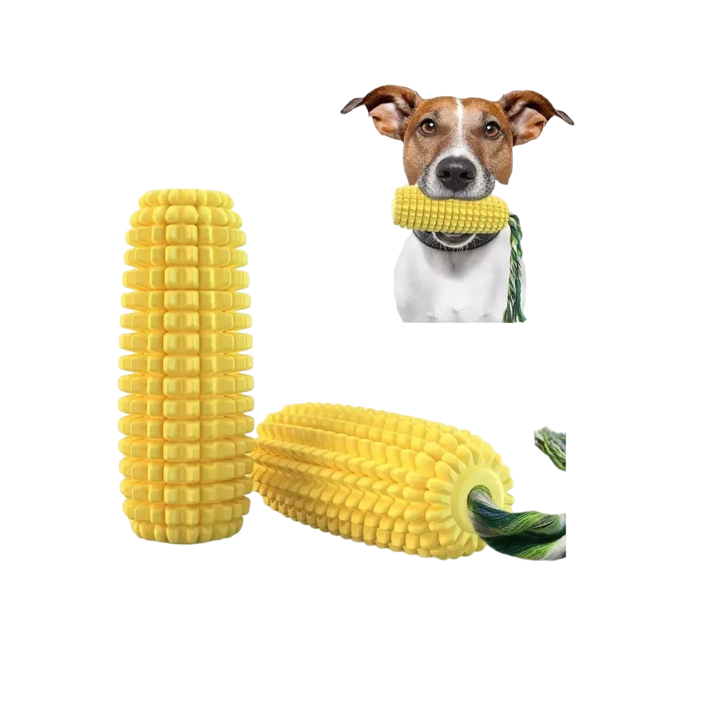 Foto 3 pulgar | Juguete Limpia Dientes BELUG color Amarillo para Perro con Jaladera Cuerda con Elote