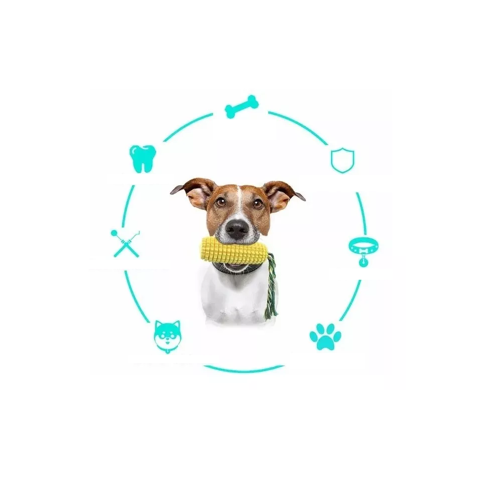 Foto 4 pulgar | Juguete Limpia Dientes BELUG color Amarillo para Perro con Jaladera Cuerda con Elote