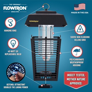 Foto 2 | Bombilla Bug Zapper Flowtron De 1 Acre, Cobertura Exterior, 40 W, 5600 V - Venta Internacional.