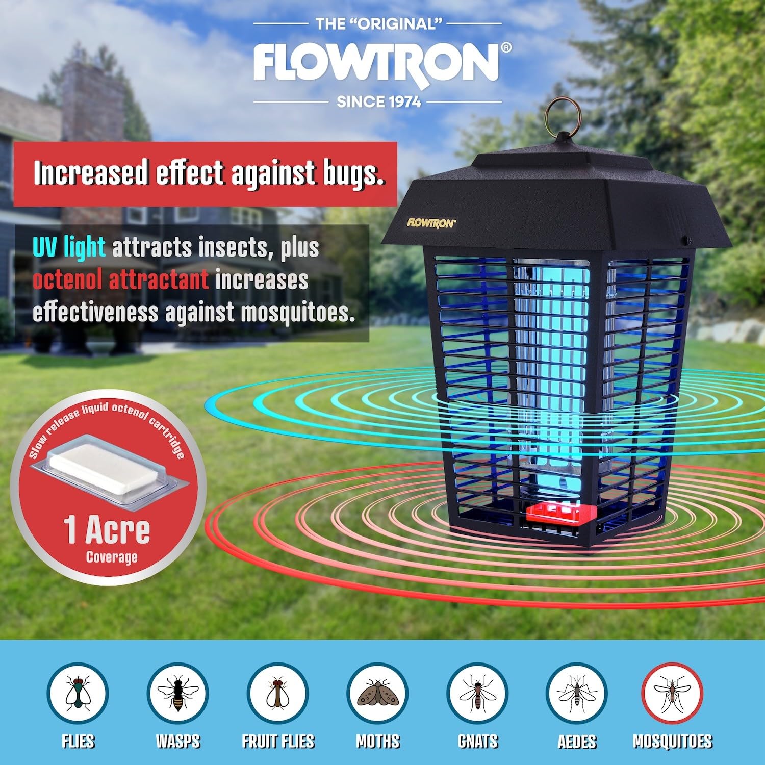Foto 4 pulgar | Bombilla Bug Zapper Flowtron De 1 Acre, Cobertura Exterior, 40 W, 5600 V - Venta Internacional.