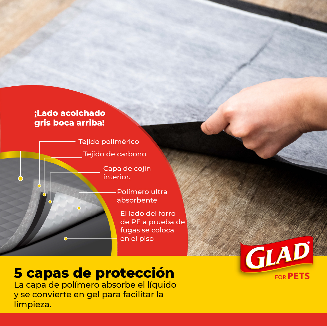 Foto 4 pulgar | Tapete Entrenador para Perro Glad 5 Capas a Prueba de Fuga 100 Piezas