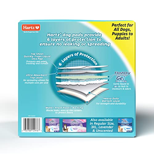 Almohadillas Para Perros Hartz Home Protection, Eliminadoras De Olores, Xxl, 20 Unidades - Venta Internacional.