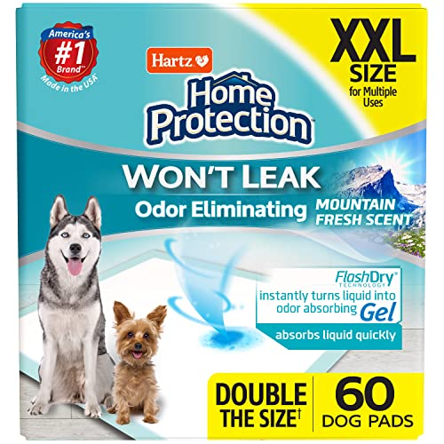 Almohadillas Para Perros Hartz Home Protection, Eliminadoras De Olores, Tamaño Xxl, 60 Unidades - Venta Internacional.